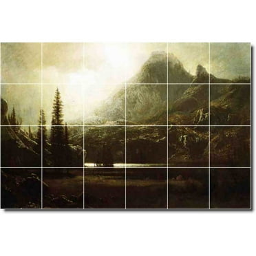 Ceramic Tile Mural-Albert Bierstadt Landscapes Painting 7. 25.5" w x 17" h using (24) 4.25 x 4.25 ceramic tiles