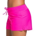 thumbnail image 4 of SWSMCLT Women's Side Split Board Shorts Waistband Plus Size Low Rise Tankini Bikini Bottoms Sporty Swimsuit Bathing Suit Swim Trunks Boyshorts Slit Swimming Panty Rose X-Large, 4 of 4