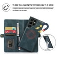 thumbnail image 6 of SaniMore Magnetic Detachable Wallet Case for Samsung Galaxy S23 Ultra, PU Leather 2-in-1 Functional Cover Buil-in Multiple Card Slots & Car Mount Wrist Strap Shockproof Protective Shell, Navyblue, 6 of 9