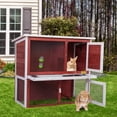 thumbnail image 6 of Coziwow 36" Wooden Rabbit Hutch Small Animal Cage Indoor&Outdoor, Red, 6 of 13