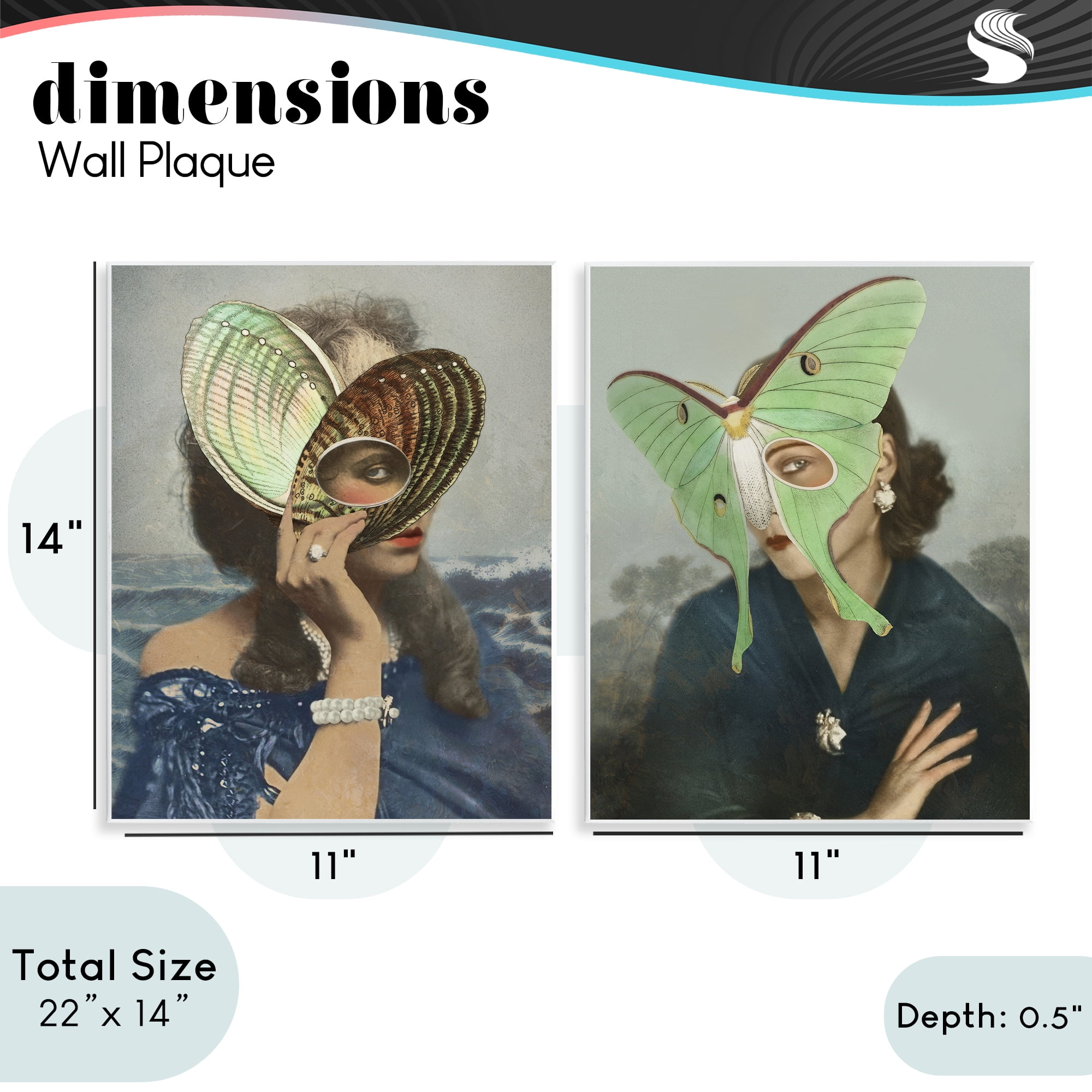 Stupell Industries Naturalist Women Portraits 2 Piece Wall Plaque Art Set, design by Victoria Barnes