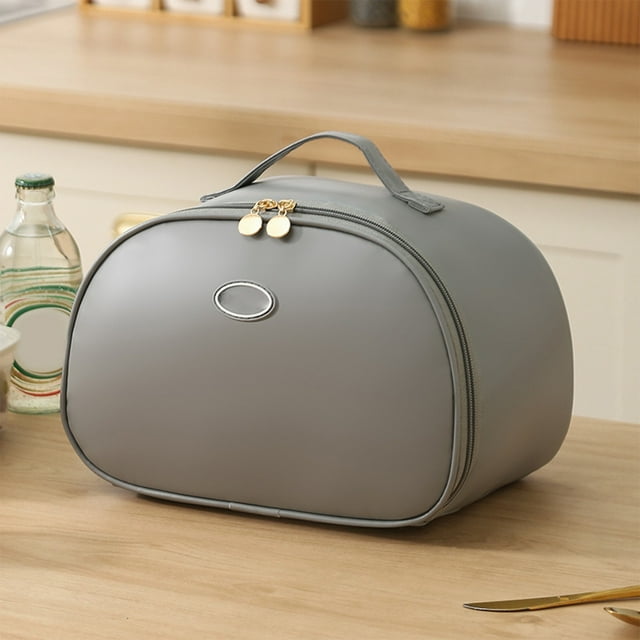 Fiudx Bolsa Aislante para Lonchera, Diseño Portátil E Impermeable, Gran Capacidad para Comidas, Aislamiento con Control de Temperatura, para Uso En Oficina y Escuela, Elegante, Verde, Beige y Gris, T