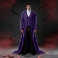 thumbnail image 6 of Halloween Costume, Victorian Overcoat, Long Trench Coat Vest, Set Victorian Gothic, Long Trench Coat With Vest Set Victorian Gothic Gentleman Overcoat Halloween Costume for Halloween Party, Purple S, 6 of 6