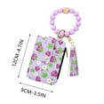 thumbnail image 3 of Yhmxh Wallet Keychain Wristlet for Women, Keychain Wallet Wristlet Wallets Small Wallets with Beaded Bracelet Keychain, Card Holder with Bracelet and Cute Key Chains Accessories Small Wallets, 3 of 5