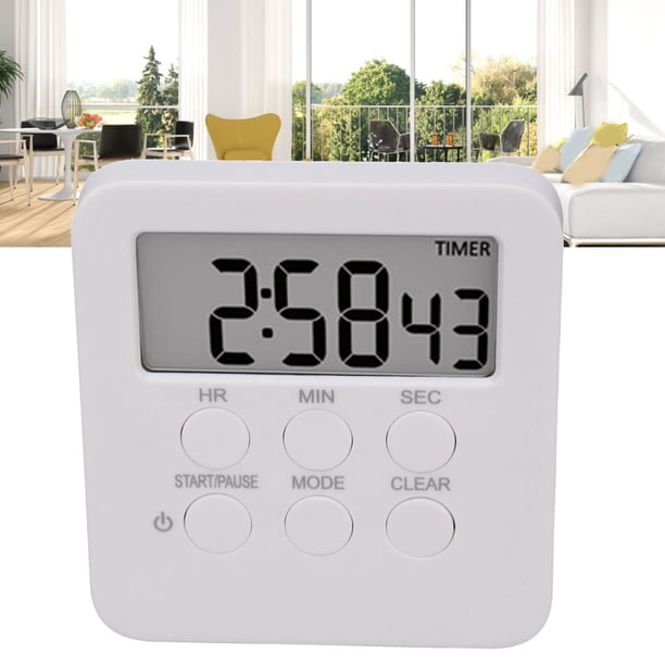 Temporizador De Cocina Digital Pequeño, Modos De Alarma Y Reloj, Temporizador De Cuenta Regresiva Magnética Con Soporte Para Cocinar