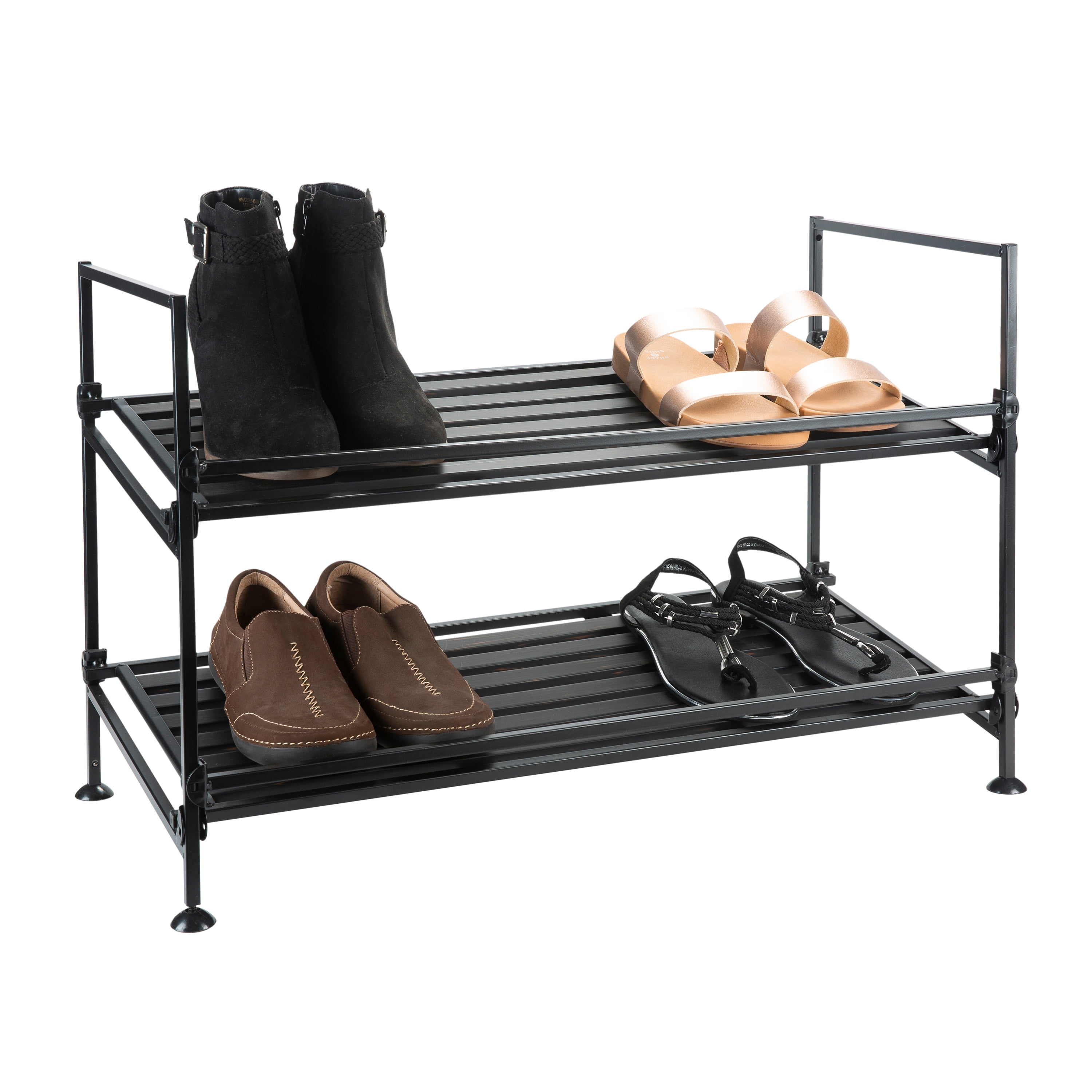 Organize It All 2 Tier Extra Wide Stackable Shoe Rack 
