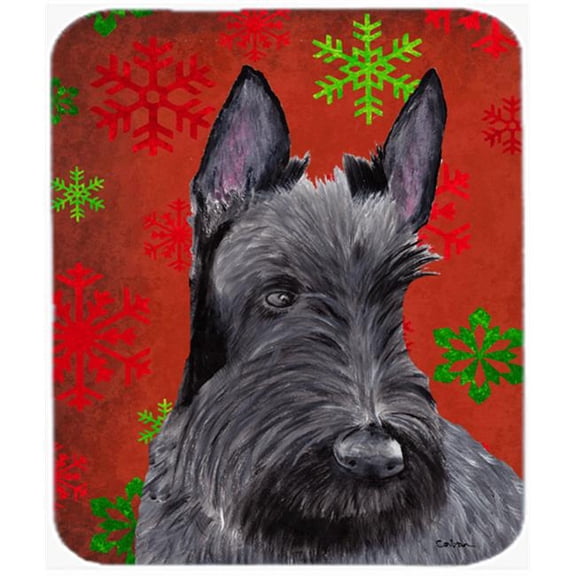 Carolines Treasures  Scottish Terrier Red Green Snowflakes Christmas Mouse Pad