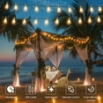 thumbnail image 3 of xianyou-35FT Solar Powered String Lights Outdoor,Waterproof Solar Patio Lights With Remote,17 Shatterproof ST38 LED Filament Bulbs, 2200K Soft White,Dimmable Outside Edison Hanging Light for gazebo D, 3 of 4