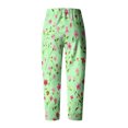 thumbnail image 5 of AJTQTH Plus Sized Cropped Pants for Women Stylish Floral Print Loose Cropped Trousers Wide-Leg Harem Pants with Pockets Summer Casual Pants Green M, 5 of 5