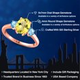 thumbnail image 2 of Gem Stone King 18K Rose Gold Plated Silver Canary Mystic Topaz and Swiss Blue Topaz Engagement Ring for Women | 2.71 Cttw | Oval 9X7MM | Gemstone November Birthstone | Size 8, 2 of 6