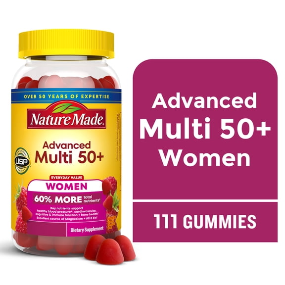 Nature Made Advanced Multivitamin Gummies 50  for Women, Multivitamin for Women, 111 Count