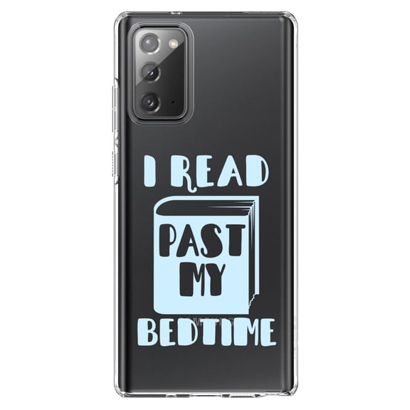 DistinctInk Clear Shockproof Hybrid Case for Samsung Galaxy Note 20 (6.7" Screen) - TPU Bumper Acrylic Back Tempered Glass Screen Protector - I Read Past My Bedtime