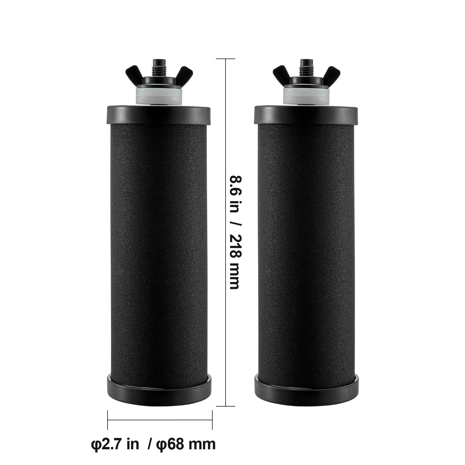 Replacement Water Filter Cartridges, 3-Stage Filtration with Food-Grade Coconut Activated Carbon, Removes 99.9% Chlorine and Heavy Metals, Compatible with Berkey Gravity Water Filter Systems