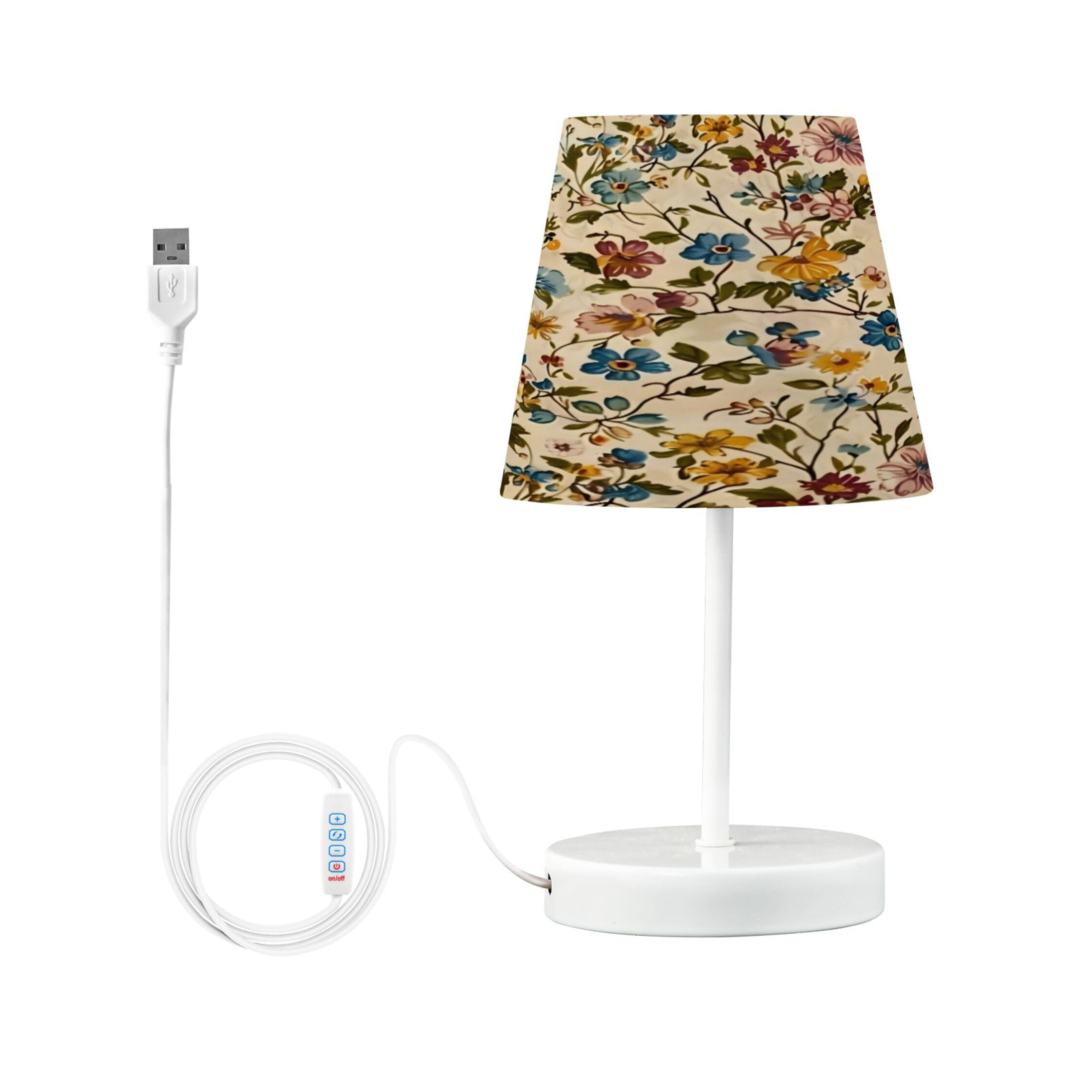 Table Lamp Small 5.9x10.8 Inches Table Lamps Night Light Tools & Home Improvement Bedroom Lamp Guest Room Lamp Study Lamp Office Lamp Oil Painting Flowers Seamless