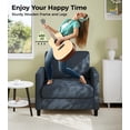 thumbnail image 6 of Welzona 33" Teddy Fabric Accent Chair, Comfy Reading Armchair for Living Room & Bedroom, Tool-Free Assembly, Blue, 6 of 9