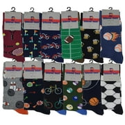 12 Pairs Men Different Touch Novelty Sports Design Casual Dress Socks