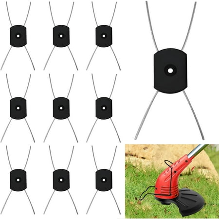 String Trimmer Head Electric Weed Trimmer Blade Replacement Steel Wire Line Trimmer Spool Wire Weed Trimmer Head Weed Wacker Attachment for Cordless Grass Trimmers (10Pcs Bore 0.2inch/5.5mm)
