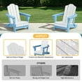 thumbnail image 4 of JUSTLET Kids Foldable Adirondack Chair, Lightweight HDPE Outdoor Chair, Weather-Resistant, Portable,Blue and White, 4 of 8