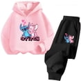 thumbnail image 2 of Sudadera con capucha de Stitch Kawaii para niñas, conjunto informal de sudadera de manga larga y pantalones largos para niños de 2 a 13 años, conjunto de 2 piezas de ropa de otoño, 2 of 5