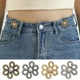 thumbnail image 3 of 8 PCS Flower Jeans Button Pant Waist Tightener,Adjustable Waist Buckle Sets No Sew and No Tools Detachable Decorative Waist Buckles,Jean Buttons Pins for Loose Jeans,Sleeves,Skirts,Pants, 3 of 9