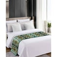 thumbnail image 4 of Xipuska Green Burnt Orange Flowers Bed Runners for Queen Size Bed, Decorative Bed Throws for Foot of Bed, Boho Ethnic Abstract Retro Bed Runner Sofa Throw Bedding Scarf Protector Slipcover, 4 of 6