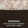 thumbnail image 5 of FurHaven Pet Products Two-Tone Faux Fur & Suede Pillow Deluxe Chaise Lounge Pet Bed for Dogs & Cats - Espresso, Medium, 5 of 8