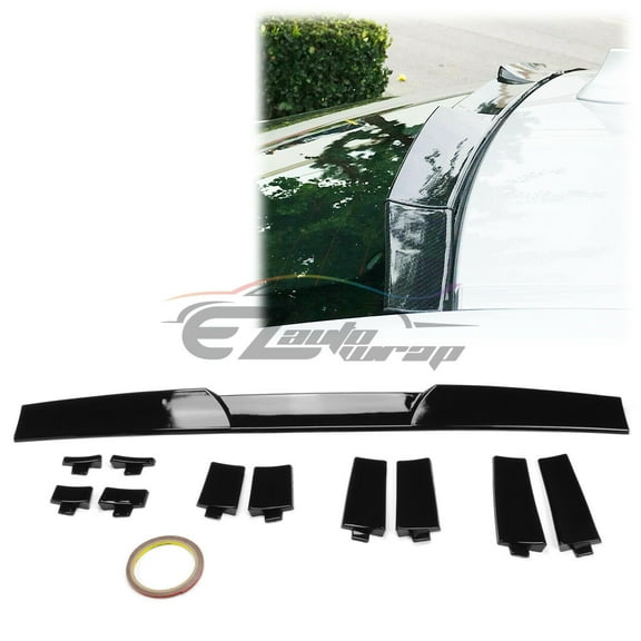 Universal Fit Gloss Black Glossy Top Roof Spoiler Wing Adjustable Splitter Kit