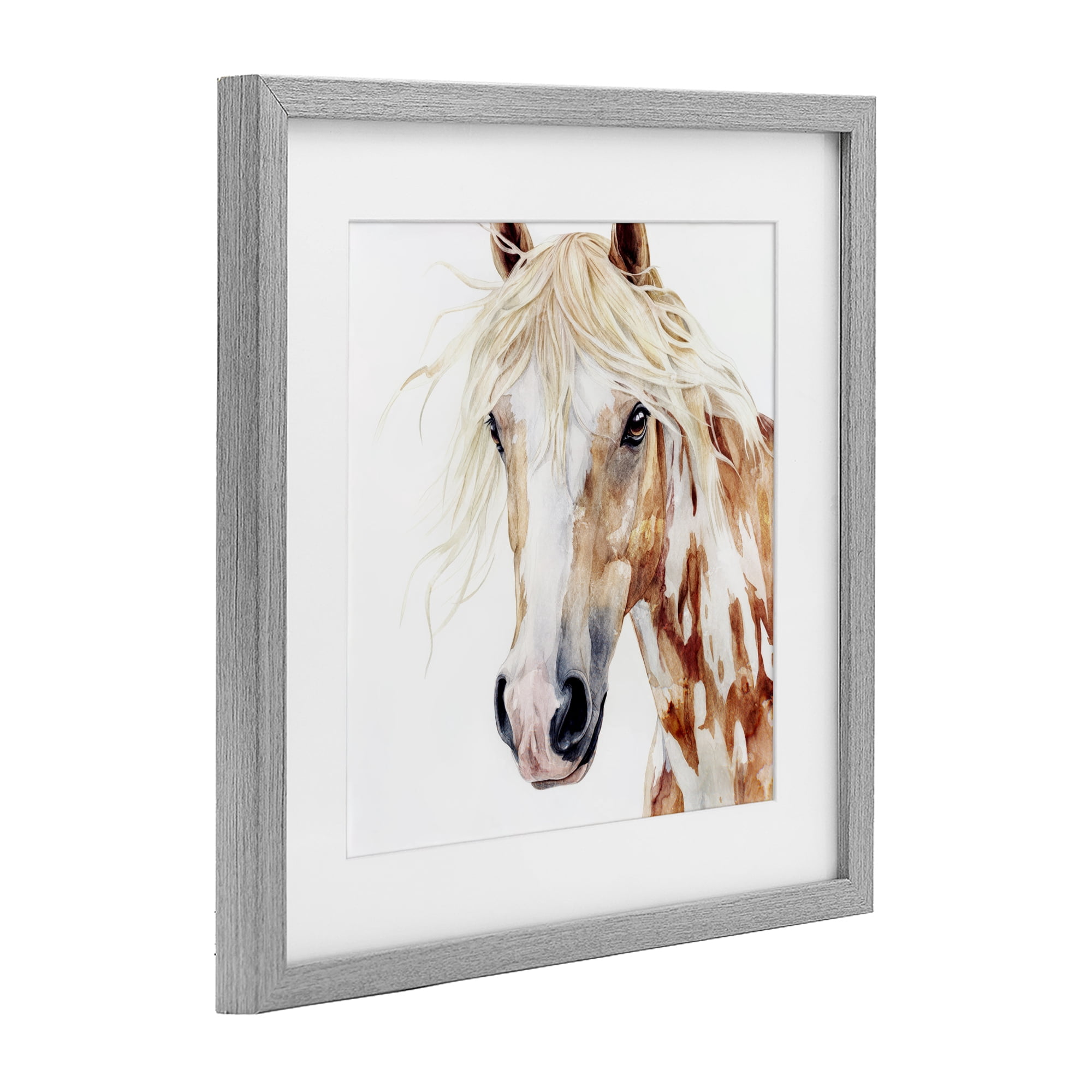 Stupell Industries Majestic Mane Spotted Horse Gray Framed Print Under Glass, design by Svetlana Aleynikova