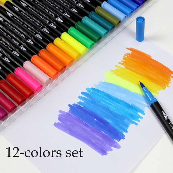 FEOLGEHLY 12 Colors Washable Paint Markers Set, Professional Multi Colored Pens, Watercolor Art Drawing Markers Low Odor Fine Tip Permanent Sketch Markers for Wood, Canvas, Metal & Diy Craft Projects