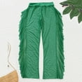 thumbnail image 5 of TODOZO Women Mesh Ruffle Trim Cover Up Pants Beach Cover Up Beach Wrap Bikini Shiny for Swimwear Ruffle Pants Womens Cover Up Pants Sheer Bikini Bottoms Swimsuit Cover Up Wide Leg Beach Pants, 5 of 9