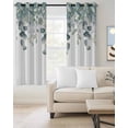 thumbnail image 2 of Botanical Teal Blackout Curtains 54 Inches Long for Bedroom, Watercolor Eucalyptus Leaves Spring Thermal Insulated Room Darkening Black Out Window Curtain Panels Grommet Drapes for Living Room, 2 of 8