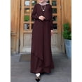 thumbnail image 4 of ZANZEA Women's Gown Night Irregular Hem Muslim Kaftan Abaya Long Maxi Dress, 4 of 4