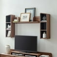 thumbnail image 3 of Modway Omnistand Modern Laminate Wall Mounted Shelves in Walnut/Gray, 3 of 5
