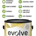 thumbnail image 3 of Evolve Latex Paint and Primer, Interior and Exterior Paint, Eggshell Finish, Beach Beige, 1 Gallon, 3 of 8