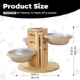 thumbnail image 6 of 3 Bowl Dog Feeding Station, Dog Bowls Elevated, Food Water Stand for Indoor Outdoor Cats, Three Adjustable Heights: 5.17", 7.87", 10.63", 6 of 8