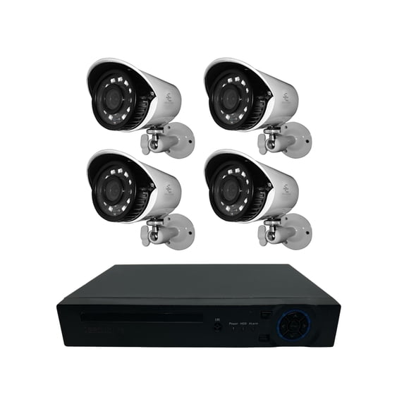 Kit CCTV Secucore 4 Cámaras Exterior Angulo Amplio Video HD 1080p