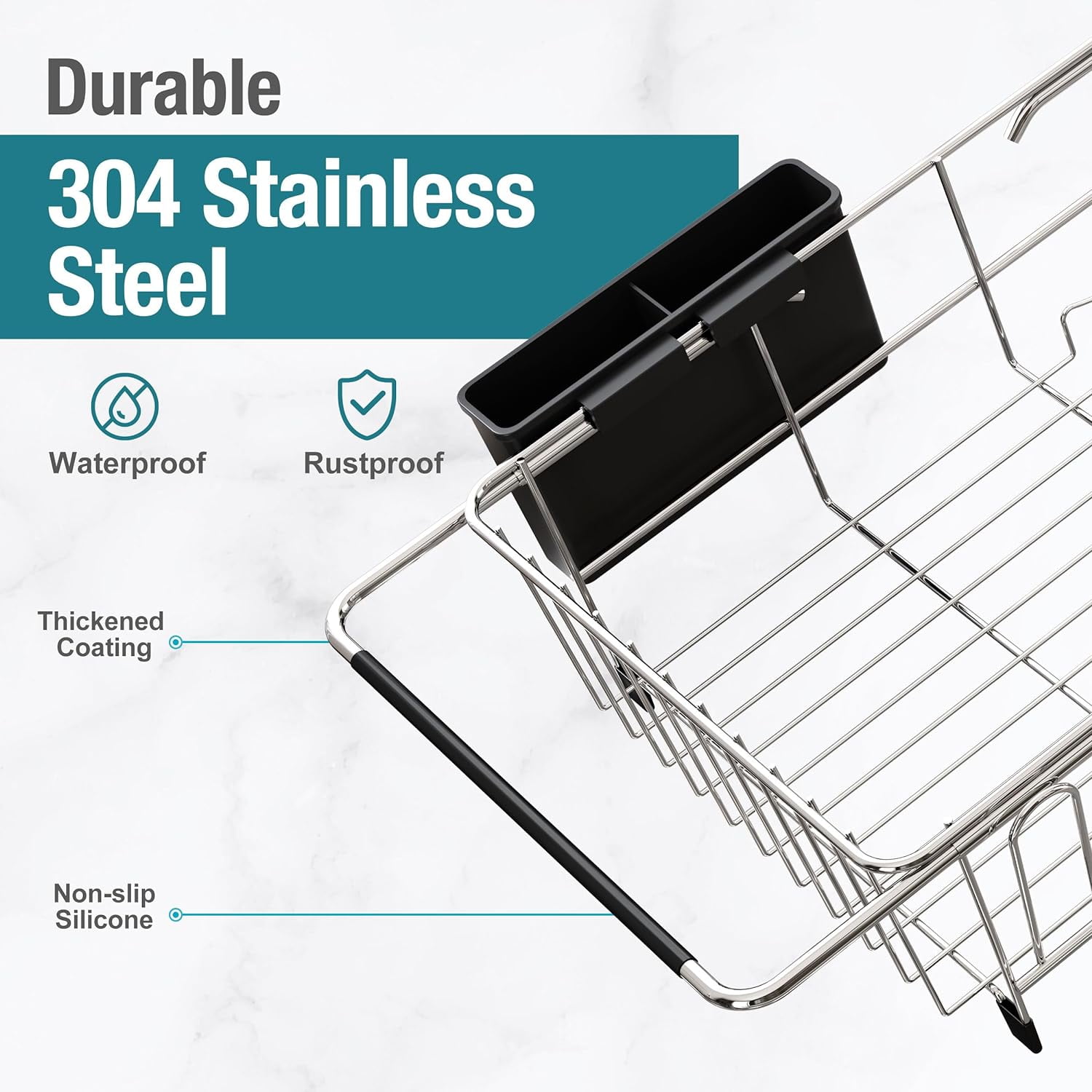 Dish Drying Rack in Sink Expandable Stainless Steel Dish Drainers for Kitchen Counter Dish Dryer Rack for Inside Sink