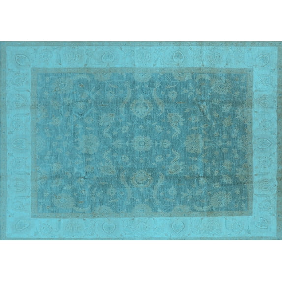 Ahgly Company Indoor Rectangle Oriental Light Blue Traditional Area Rugs, 5' x 8'