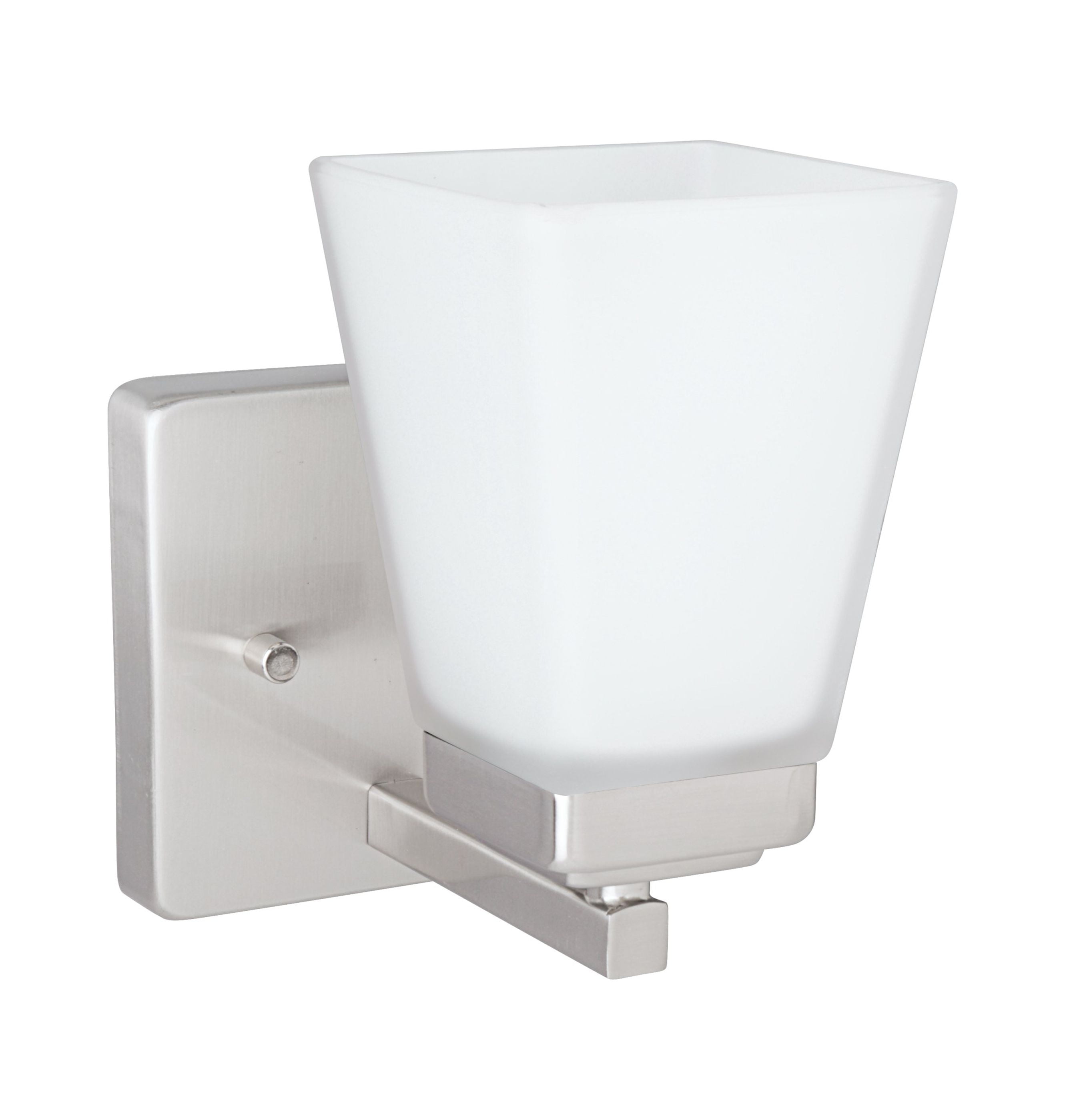 Aspen Creative 62206, One-Light Metal Bathroom Vanity Wall Light Fixture, 5" Wide, Transitional Design in Satin Nickel