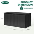thumbnail image 2 of WLLJOY 100 Gallon Outdoor Storage Resin Deck Box, Lockable Patio Outdoor Storage Box for Furniture, Garden Tools and Tools Storage, Waterproof, Black, 2 of 8