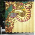 thumbnail image 4 of Ambesonne Floral Shower Curtain, Paisley Flowers Leaves, 69"Wx84"L, Multicolor, 4 of 5