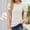 White, variant on Summer Tops for Women 2025 Women'S Casual Round Neck Sleeve Patchwork Solid Color Loose T-Shirt Top Leisure Windproof White Polyester S