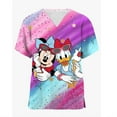 thumbnail image 3 of Lisheng Disney Mickey Mouse Imprimé Hauts de Blouse, Uniforme d'Infirmière à Manches Courtes Col en V pour Femmes, 3 of 7