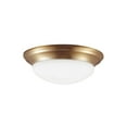 thumbnail image 1 of Sea Gull Lighting 75436EN3-848 Nash - 3 Light Flush Mount in Contemporary Style - 16.75 inches wide by 5.5 inches high Satin Brass LED Satin Brass Finish with Satin Etched Glass, 1 of 3