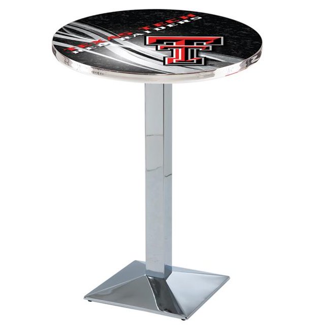 Holland Bar Stool L217C3628TXTech-D2 36 Po Texas Tech Rouge Raiders Pub Table avec 28 Po Top&44; Chrome