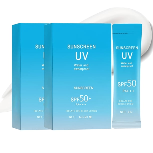 Protector solar Okerker, 40 unidades, SPF50+ PA+++ con ácido hialurónico, 4 ml