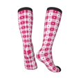thumbnail image 5 of Lsque Plaid Heart Printed Crew Socks Men's Women's LightWeight Thin Casual Calf Socks ,Knee High Socks,Cotton Socks, 5 of 9