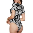 thumbnail image 3 of Easygdp Weave Geometric Women's One-Piece Swimsuit Slim Fit Crew Neck Bodysuit Athletic Swimwear with Concealed Buckle - Medium, 3 of 9