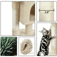 thumbnail image 7 of Alden Design 23in 2-Level Cat Tree Condo with Scratch Posts, Beige, 7 of 7