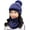 Navy, variant on CoCopeaunts Fleece Lined Knit Beanie Scarf Mouth Mask Set for Girl Ski Hat Women Winter Skully Caps with Pompom